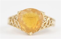 18K YELLOW GOLD AND CITRINE RING