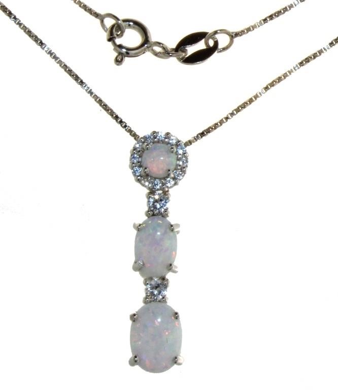 Elegant White Opal Designer Necklace