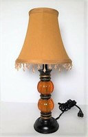 Bedside Lamp with Beaded Fringe Shade