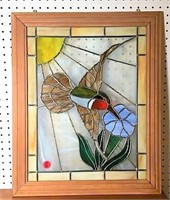 Stained Glass Hummingbird Panel
