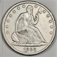 1866 s Seated Liberty Half Dollar