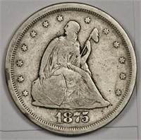 1875 s Seated Liberty 20 Cent Coin