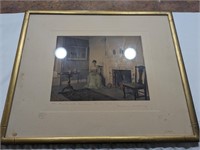 Wallace Nutting Signed Litho - Wentworth Gardens