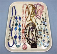 (8) Glass & Stone Beaded Necklaces