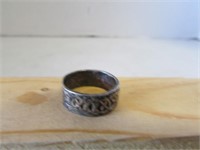 Vintage Tribal Marking Sterling Silver Ring