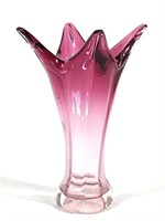 Blown Amethyst Glass / Crystal Petal Vase