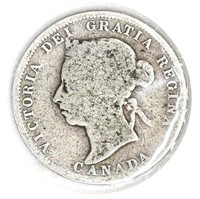Silver 1900 Canada .25¢ Coin