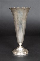 Weidlich Art Deco Sterling Silver 10" Trumpet Vase