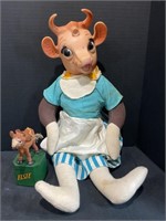 Vintage Elsie The Cow Push Puppet & Doll