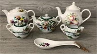 Teapots, Cream & Sugar & Spoon Rest