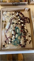 Box of vintage necklaces