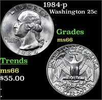 1984-p Washington Quarter 25c Grades GEM+ Unc