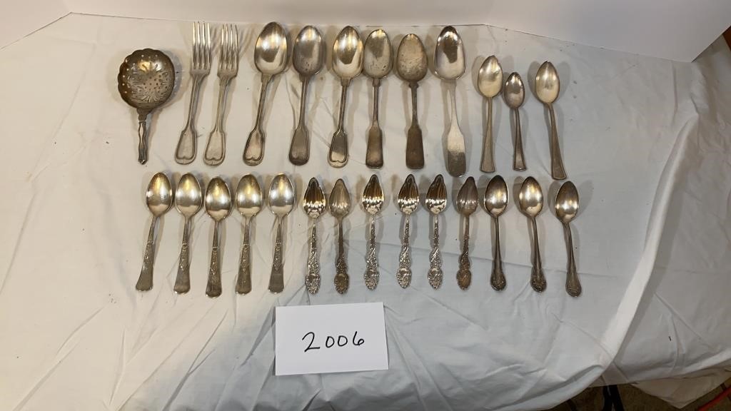 26 Pc. Assorted Mixed Silver Plate Utensils