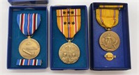 3 WW2 Medals In Original Boxes