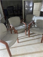 4 wooden with padded seat chairs
