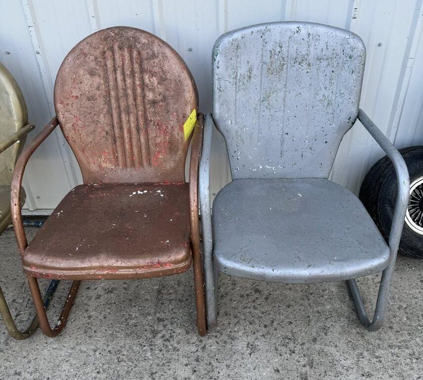 Pair of Metal Lawn Chairs