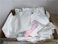 .tray of various linens