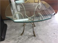 Beveled Glass Iron Base Table