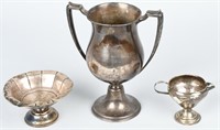 3- STERLING SILVER ITEMS INCLUDING TROPHY CUP