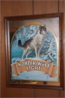 Nordik Wolf Light Imported Beer Bar Mirror Sign