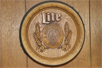 Miller Lite A Fine Pilsner Beer Barrel Bar Sign