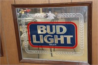 Bud Light Beer Advertising Bar Mirror Sign Marked