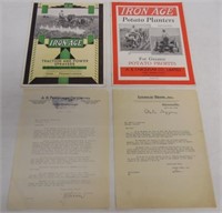 2 Iron Age brochures & 2 company letters