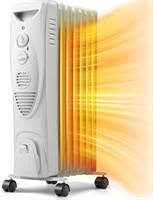 Kismile 1500W Oil Filled Radiator Heater, Portable