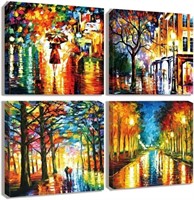 Landscape Canvas Painting Fall Wall Art Colorful