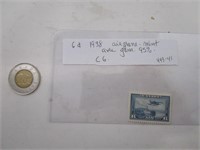 6 Cents 1938 mint 100% gum air mail