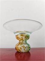 Vintage Clear Bowl with Swirl Millefiori Base