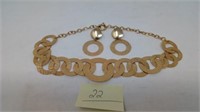 14K 17 1/2" NECKLACE W/MATCHING POST EARRINGS