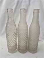 Lot of 3 vintage glass bottles