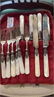 Mother of Pearl - Sterling Silver - 6 fork & 6