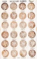 Coin 1938 - 1945 Mercury Silver Dime Collection