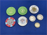 8 Casino Chips including Playboy