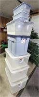 Storage totes with lids,  various sizes