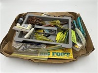 Assorted Box of Fishing Lures and Fishing Supplies