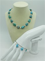 Turquoise & Pearl Set