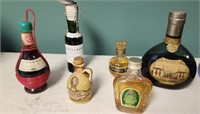 6 vintage full mini bottles