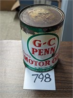 G-C Penn Metal Quart Oil Can - Full