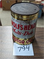 Wolf's Head Multi Duty Metal Quart Oil Can - Full