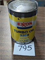 Exxon Turbo Metal Quart Oil Can - Full