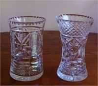Two cut crystal vases