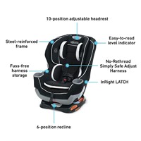 Graco Extend2Fit Convertible Car Seat, Rear Facing