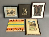 Five Pieces of Small Varied Wall Art