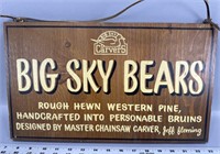 Big sky bears wooden sign