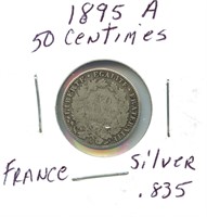 1895A France 50 Centimes - 0.835 Silver