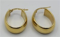18k Yellow Gold Milor Italy Pierced Earrings 2.8g