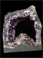 LARGE AMETHYST WINDOW WITH CITRINE